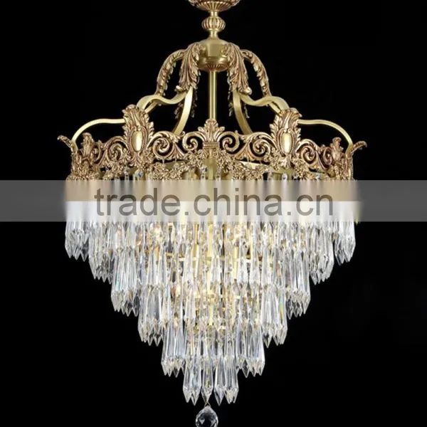Rococo Style Crystal Bronze Chandelier/ Home Decor Retro Brass Pendant Lamp/ Luxury New Design Ceiling Lamp photo-3