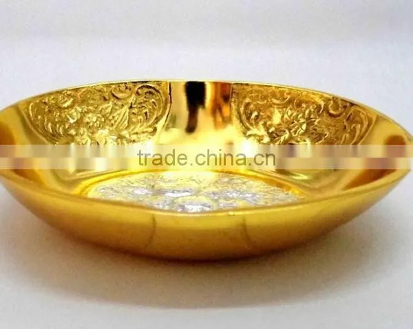 Promotional Gift, Corporate Gift, Beautiful Wedding Gift Gold Plated Brass Bowl Spoon Set photo-6