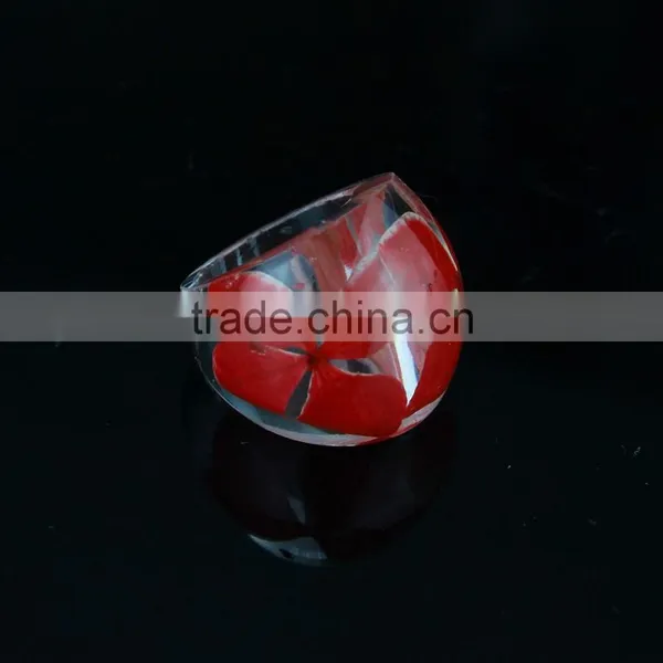 Hawaiian Preserved Real Flowers Resin Pressed Flower Ring photo-5