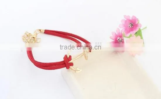 Bracelet Women 2017 Leather Bracelet Anchor Bracelet photo-3