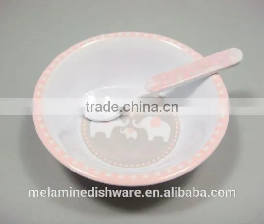 High Quality Custom Children Set Melamine Round Bowl and Rice Spoon photo-2