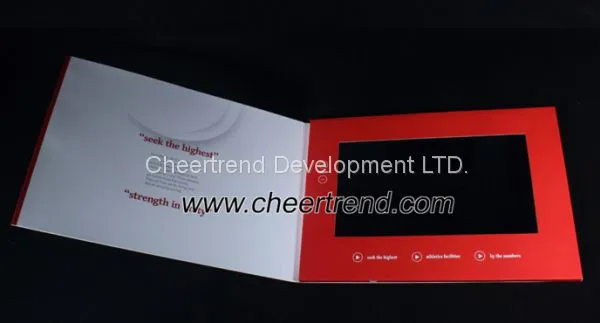 Full Red Color 10 Inch LCD Color Screen Video Brochures /Video Greeting Card Module With 1GB Memory photo-2