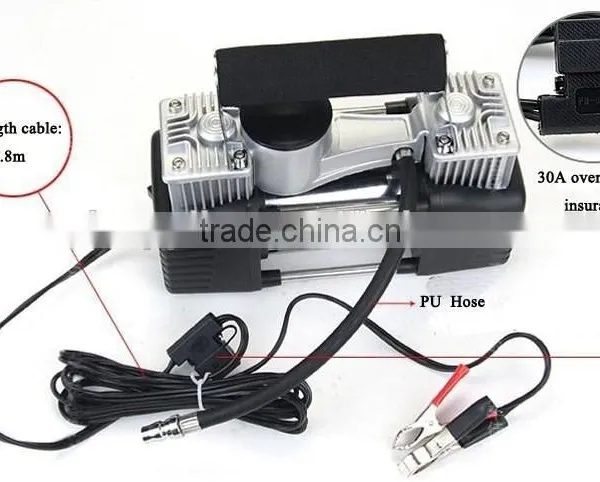 S20205 New 12V Double-Cylinder Car Inflatable Pump Air Compressor Tire Inflators Tool photo-3