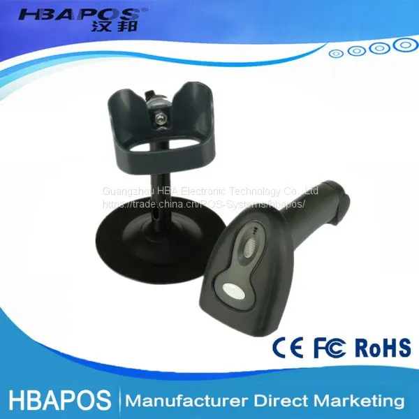 HBA-2016 Hot Sale POS Bar Code Scanning Reader With USB Cable Handheld Wired Laser Barcode Scanner photo-3