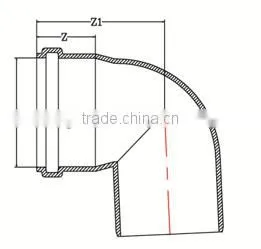 HIGH QUANLITY ELBOW WITH SOCKET OF PVC GB STANDARD EXPANDING FITTINGS FOR DRAINAGE WITH GASKET photo-2