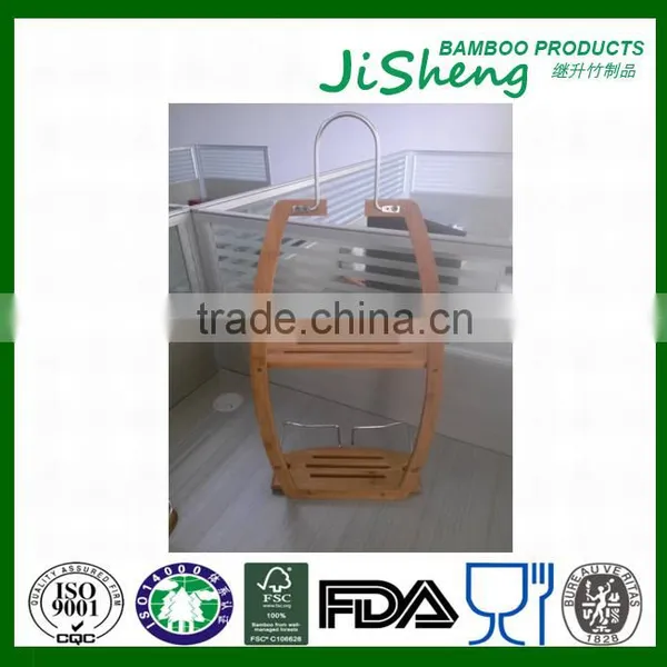 TOP Quality Bamboo Bathroom Shower Tub Hanging Caddy With LFGB & FDA photo-3