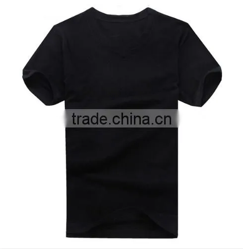2016 New Men High-elastic Short Sleeve V Neck Tight Cotton t Shirt photo-2