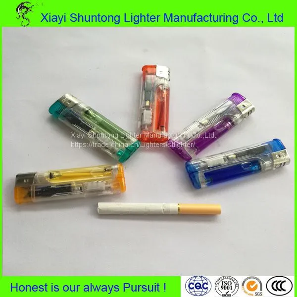Gas Style Wholesale Transparent Plastic LED Lighter