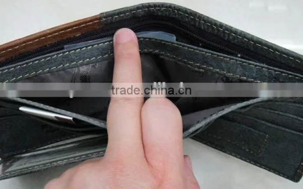 Fashion Golden Factory Men Genuine Leather Patches Work New Wallet photo-2