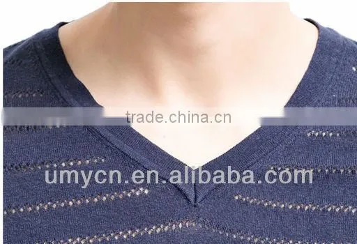 2014 Hot Sale Men's Horizontal Stripes Pattern Jacquard Pullover Sweater photo-3