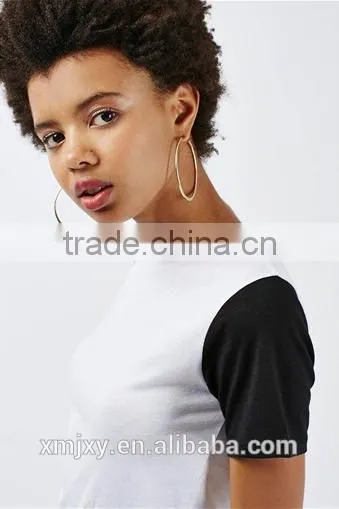 2017 100% Cotton Comfortable Hit Color Basic T Shirt for Woman OEM Service photo-5