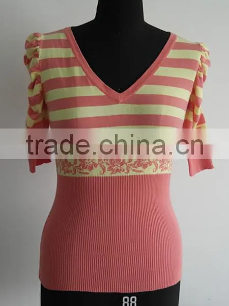 Ladies Rib Knit Pullover Sweater Knitting Pattern