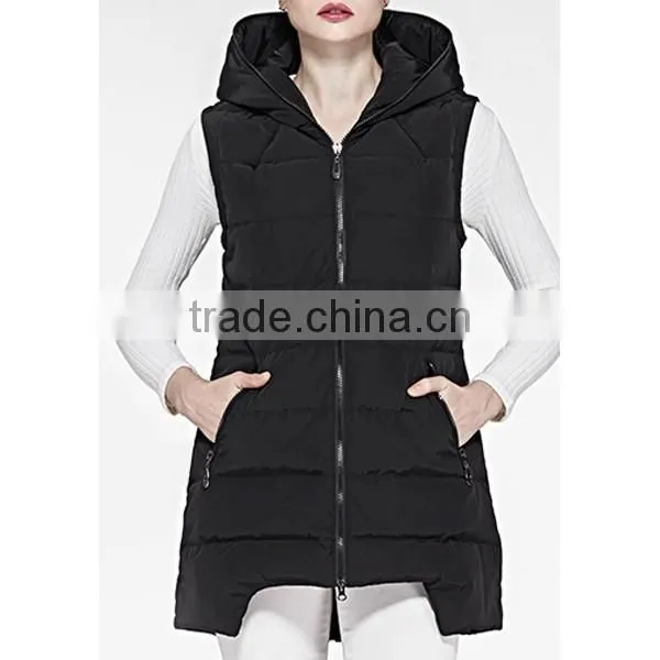 2015 High Quality Light Outdoor Woman Long Down Vest photo-6