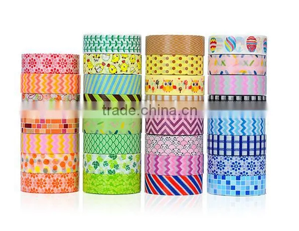 Different Patterns Washi Tape Customized Colors Adhesive Paper Tape 1.5cm*10m photo-3