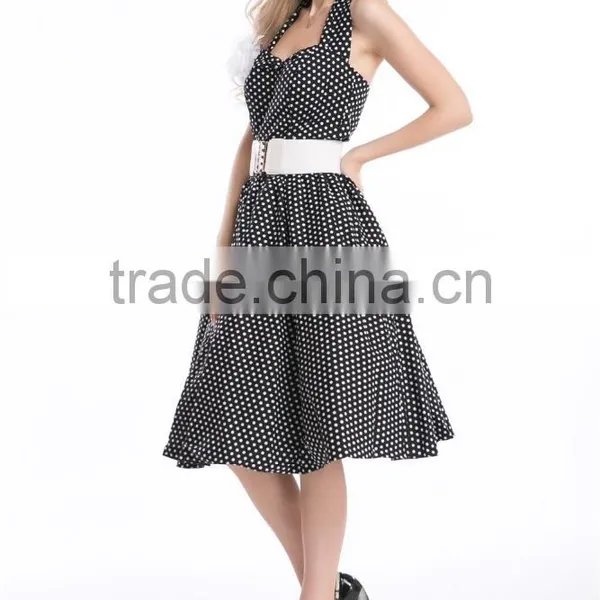 NEW Bestdress Vintage 50s Halter Neck Dress Polka Dots Swing Jive Dress Rockabilly Retro PinUp Dress Uk8-24 photo-3