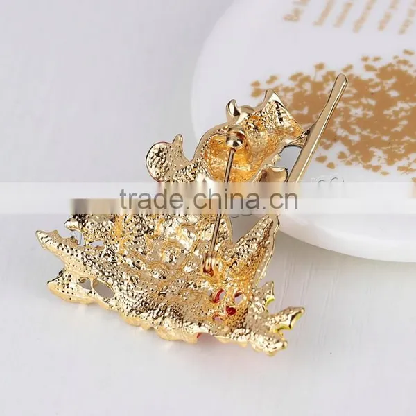 Gold Color Plated the Christmas Gift for Christmas Jewelry Brooch photo-2
