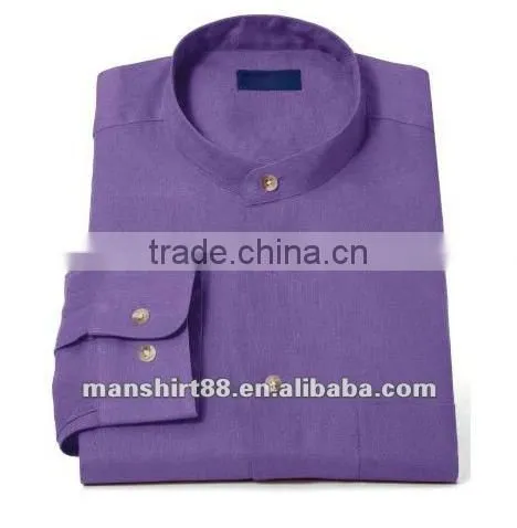 2016 Latest Style Men 100% Linen Band Collar Long Sleeve Sport Casual Shirt photo-4