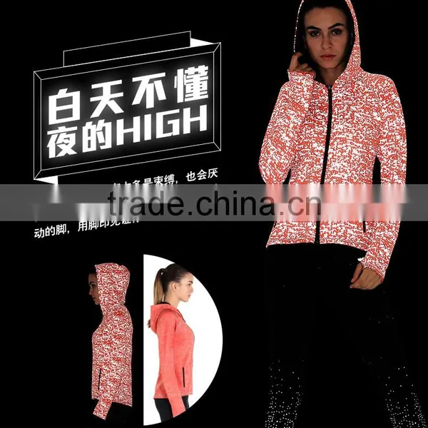 High Light Woman Athletic Apparel Tops Black Reflective Trim Sports Jackets Long Sleeve Sport Gym Shirt photo-4