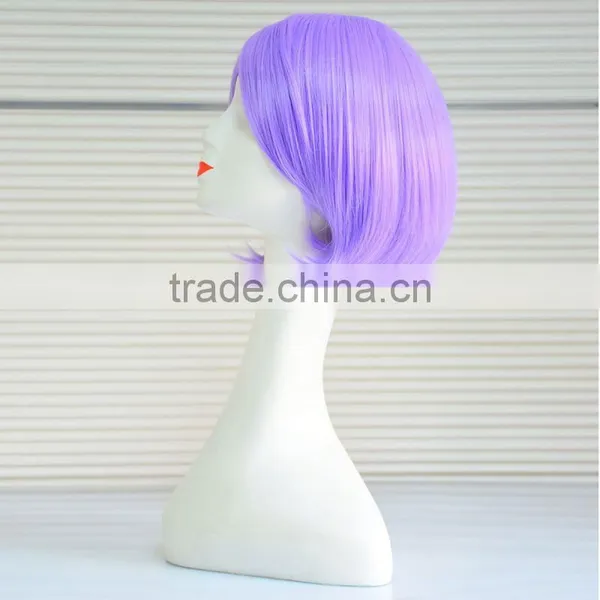 Cheap Factory Price Heat Resistant Synthetic Hair Long Lady Cosplay Wig Purple Wig photo-2