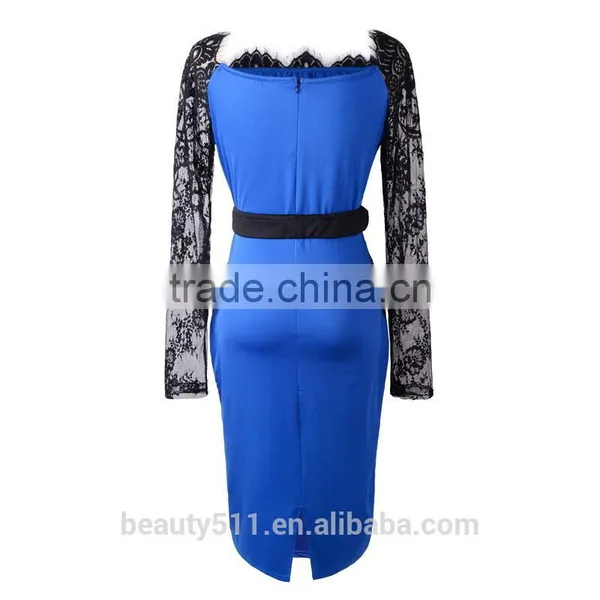 Long Sleeve Lace With Long Sleeves Dress and a Large Pencil Skirt PS06 photo-3