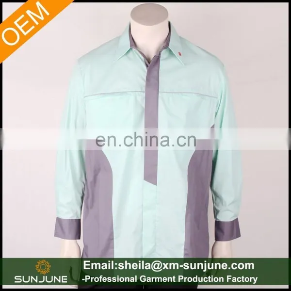 OEM Bolsillo Interior Spread Collar Men's Reflective Work Uniform Shirts