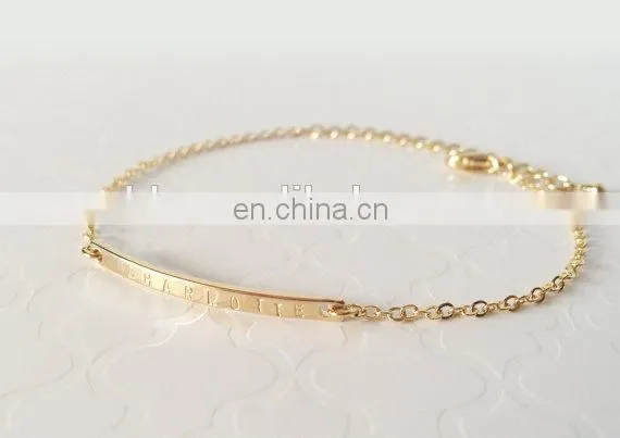 Name Personalized Bar Bracelet Bridesmaid Gift Dainty Name Plate Bracelet photo-4