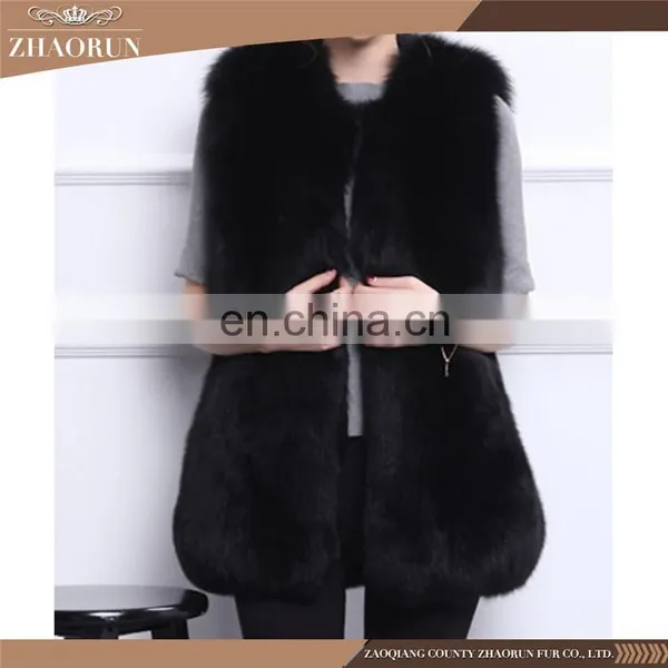 High Quality Fancy Color Fur Vest Midum Long Fox Fur Vest With Multi Color photo-2