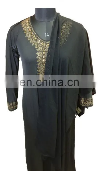 2017 Golden Diamond Stone Work Casual Wear Abaya Burkha / Latest Islamic Wear Burqa Collections (dubai Abaya2017) photo-3