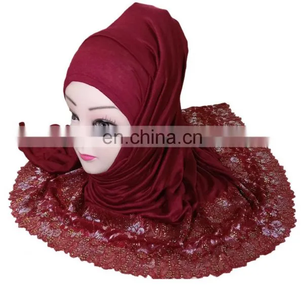 2-Way Style Maroon Color Designer Stoles 2017 / Womens Party Wear Scarf 2017 / Ladies Casual Wear Hijab Scarves (scarves Scarf) photo-4