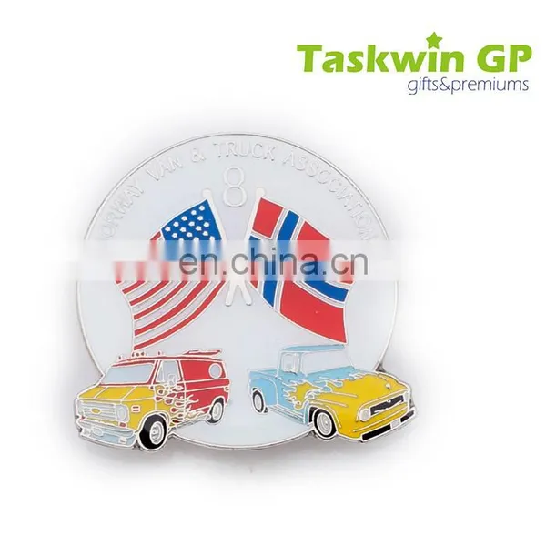 High Quality Rectangle Shape Metal Badge Maker/Filled in Soft Enamel Sunflower Pin Badge photo-3