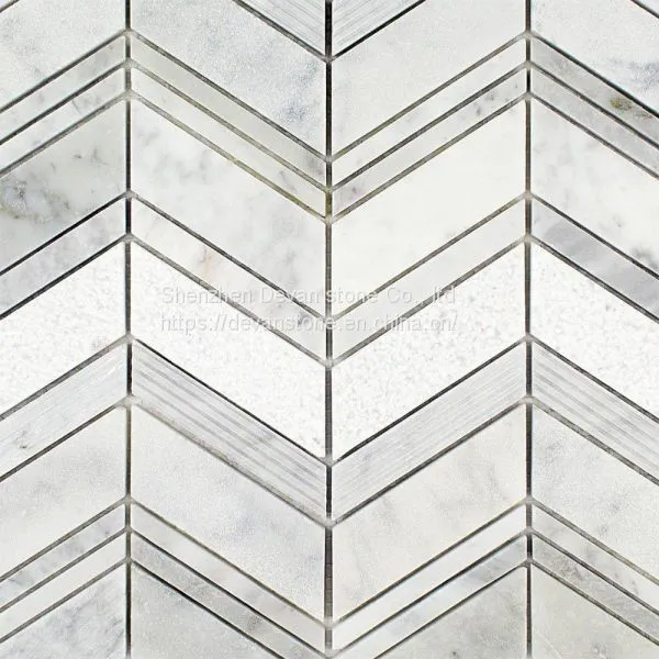 Carrara C White Marble Mosaic Tiles Backsplash Mosaic photo-5