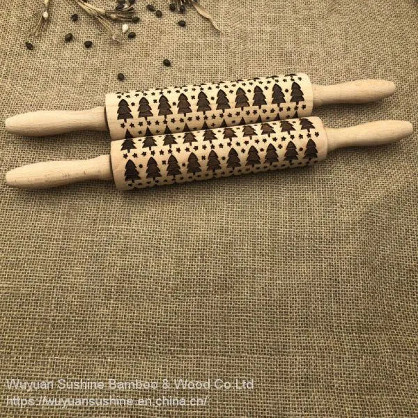 Rolling Pin,Made of Beech Wood,with Laser Printing photo-2