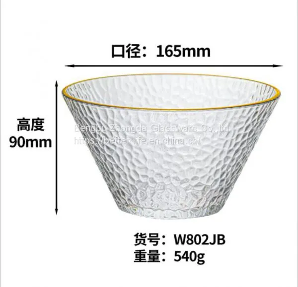 Japanese Hammer Pattern Glass Bowl for Home photo-4