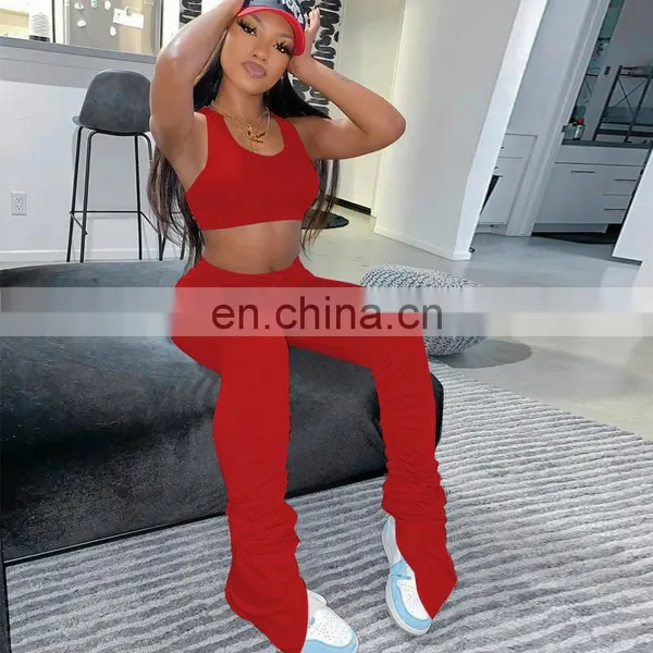 Hot Sales 2020 Summer Women Casual Two Piece Clothing Set Ladies Fitness Yoga Suit 2 Piece Set Women Clothing photo-5