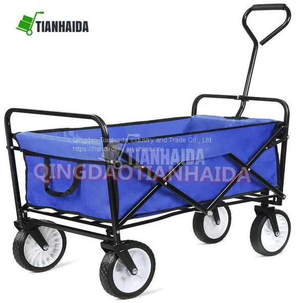 Collapsible Utility Portable Steel Frame Compact Folding Garden Shopping Hand Wagon Cart TC1011 photo-3