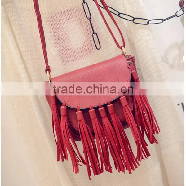 C89204A Fashion Women Suede Fringe Shoulder Bags Tassel Bags Wholesale Handbags photo-2