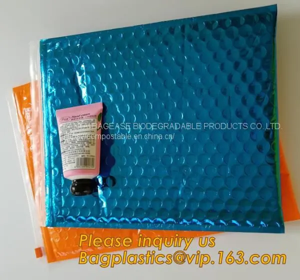 Rainbow Holographic Cosmetic Laser Slider Ziplockk Esd Bubble Bag Bubble Packaging Wrap Cosmetic Pouch Slider Bubble Bag photo-5