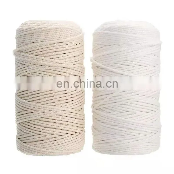 Wholesale Macrame Rolls 3mm Cotton Cord Rope 100 Meters/roll 100% Cotton Natural Cotton photo-4