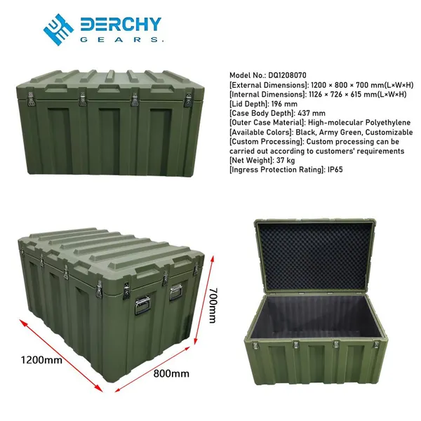 Rotomolded Plastic Tool Box With Handles Plastic Waterproof Rotomolded Medium Size Storage Case With Foam photo-4