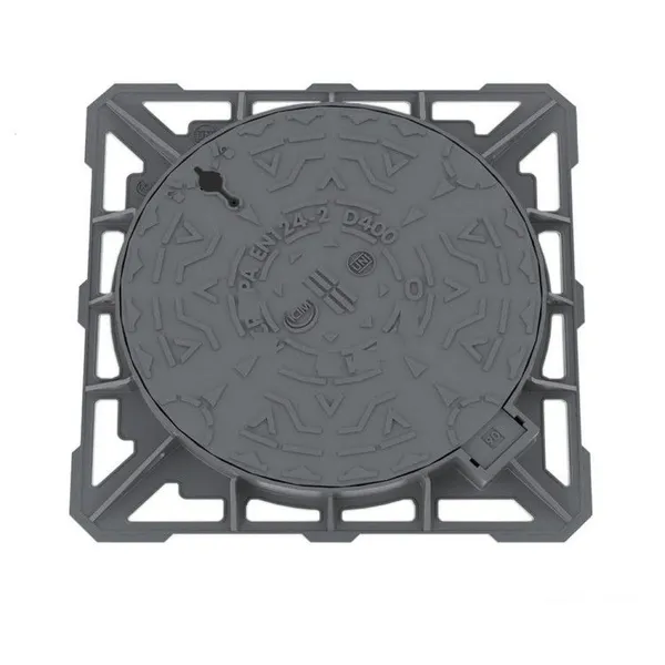 Jingdong Custom Black Durable Manhole Covers Round EN124 Ductile Cast Iron 500mm Recessed Manhole Cover Frame for Parking Safety photo-5