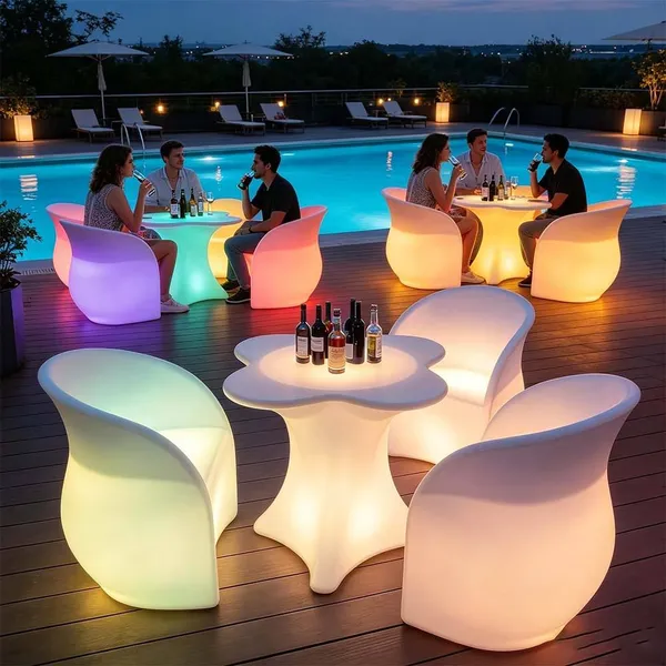 Hot Selling Product Modern Minimalist Luminous Bar Table With Intelligent Remote Control, Dimming, Waterproof Design