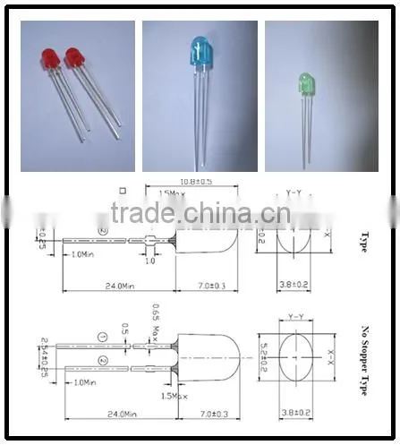 460 - 470nm Blue 5mm Oval Led Diode Without Stopper photo-2