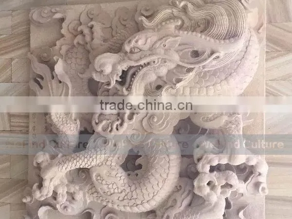 Fantastic Manual Carving Stone Relief Decorative Wall With Dragon photo-3