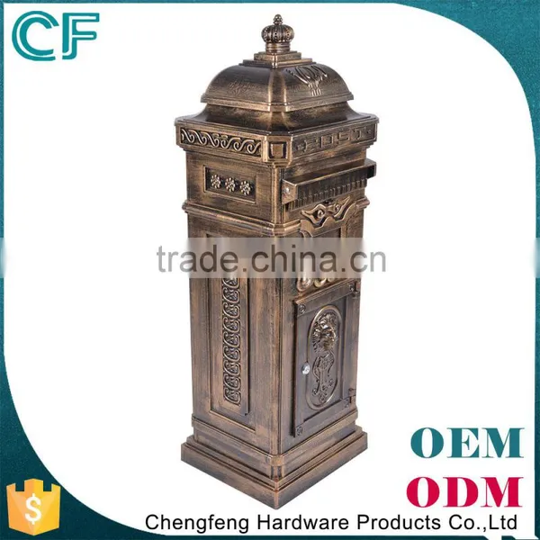 Reasonable Price Crown Decorative Bronze Mailbox Free Standing photo-5