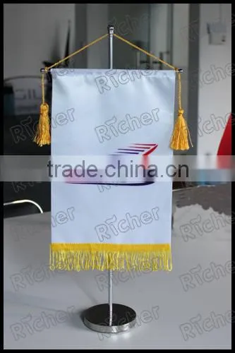 Promotion Polyester Table Flag Desk Flag With Stainless Stand photo-3