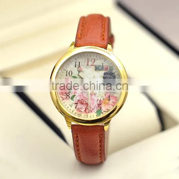 Fancy Calibrated Women Floral Rose Flower Quartz Casual Watch photo-5