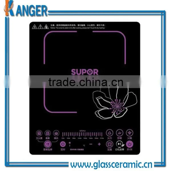 Black Crystallite Tempered Thick Ceramic Glass Panels For Induction Cooker photo-3