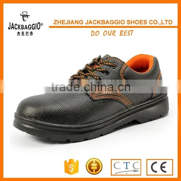 Waterproof Black Leather Oil and Acid Resistant Industrial Safety Shoes Slip Resistant Safety Footwear