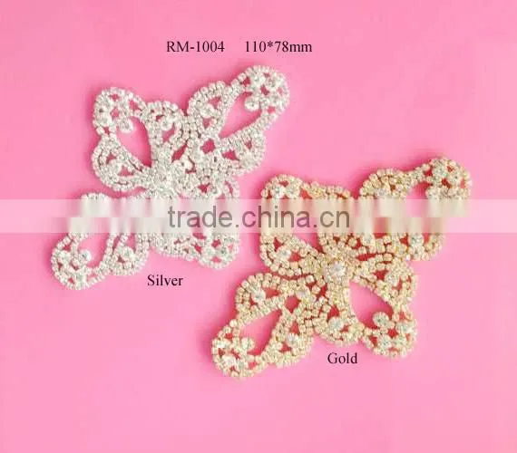 Hot Selling Rhinestone Applique Sash for Bridal Wedding Dress Hair Accessory Can Mix Colors(RM-1004)