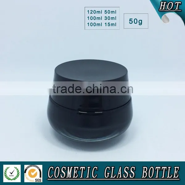 Black Colored Empty Cosmetic Packaging Glass Bottles and Jars photo-4